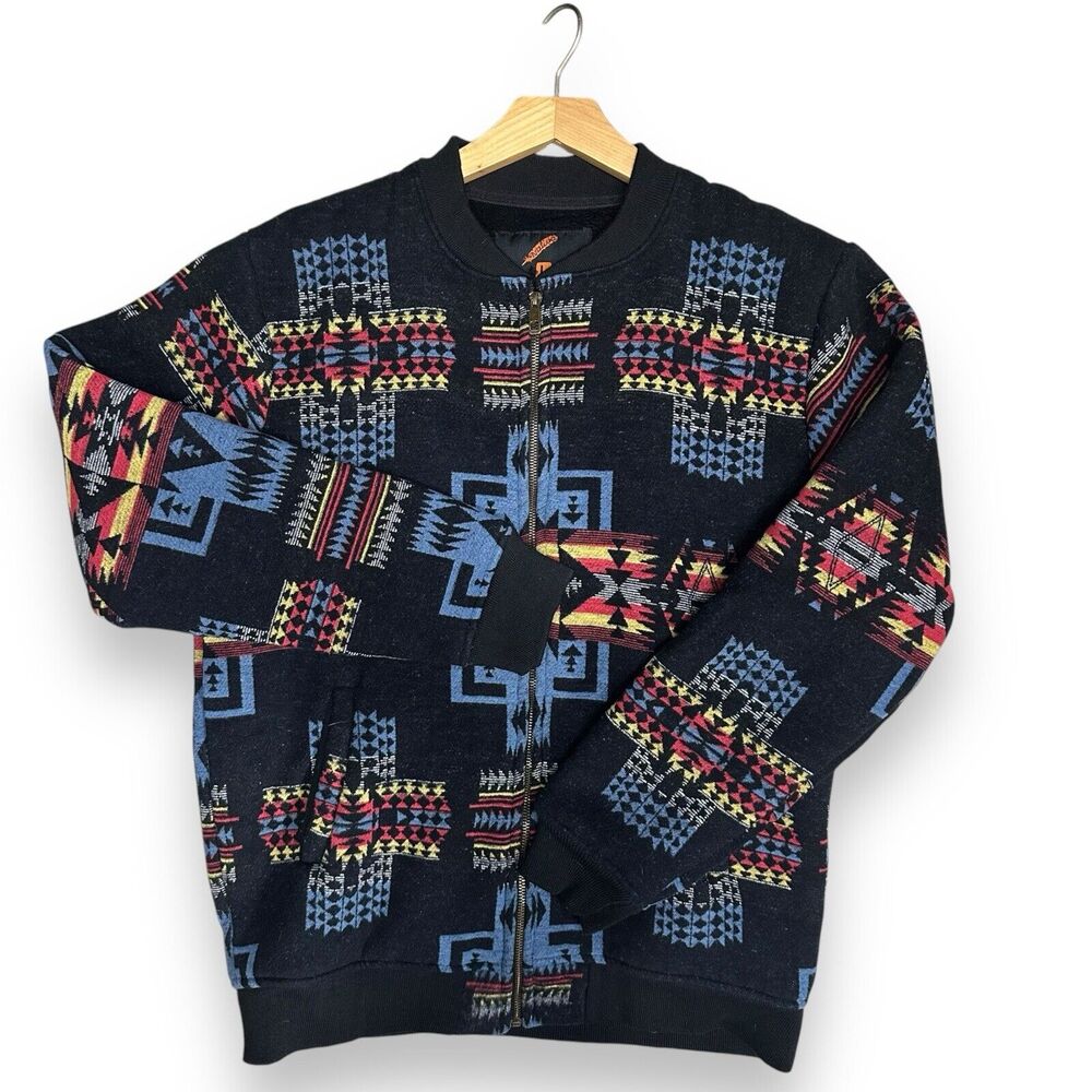 Nativo Jacket Southwest Design Plush Sherpa Jacket Aztec Bold Multicolor Size L